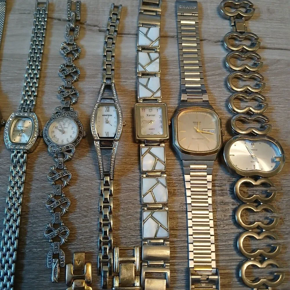 Lot 35+ Watches Parts/Repair ALL Metal Timex Liz Claiborne Armitron Jaclyn Smith